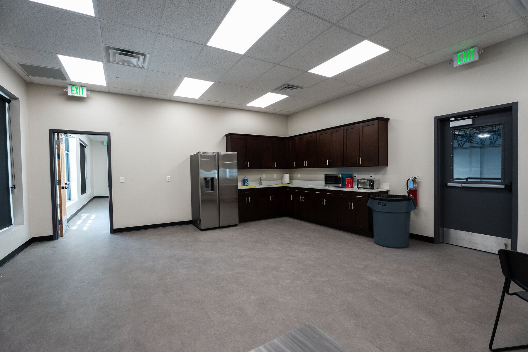 Break room with kitchen
